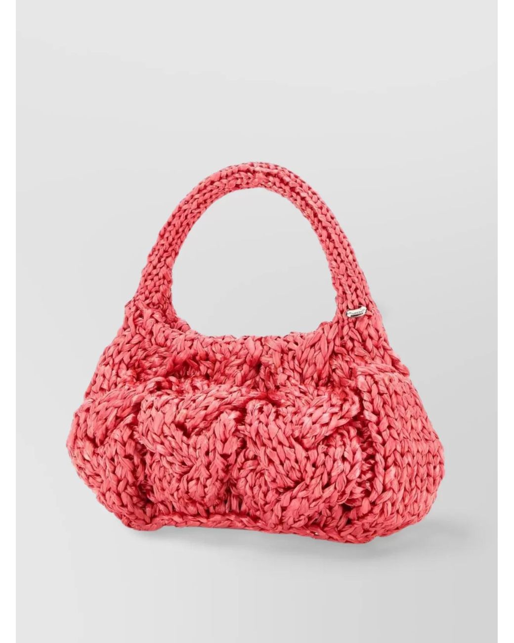 J.W. Anderson Red Small Raffia Shoulder Bag