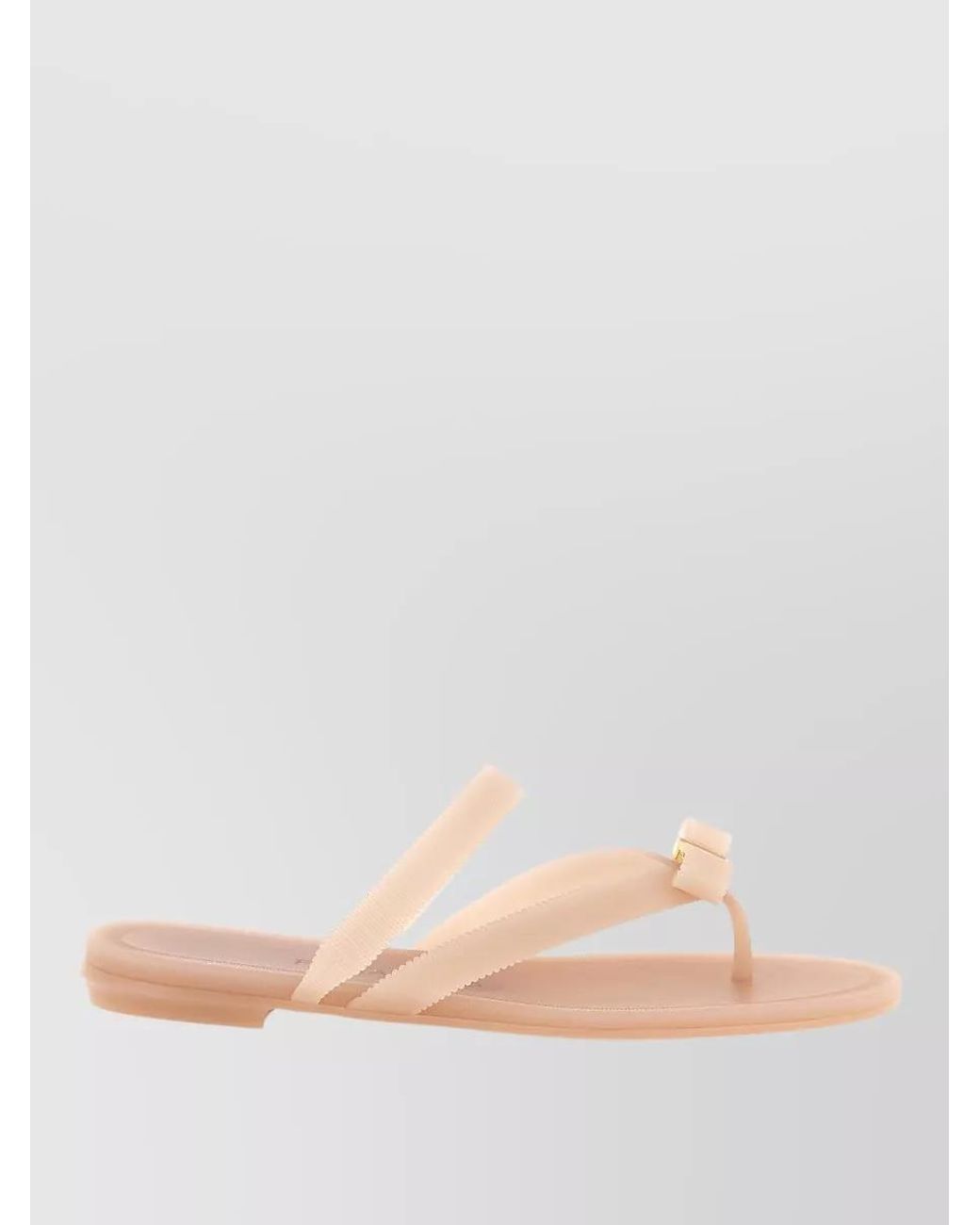 Ferragamo Pink Ribbed Thong Sandals