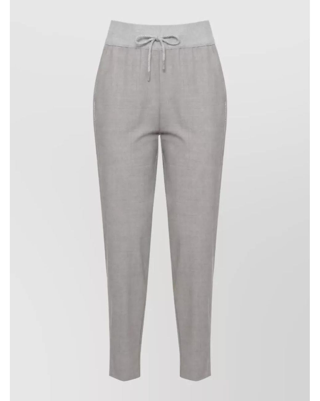 Panicale Gray Virgin Wool Straight-Leg Loungewear Trousers