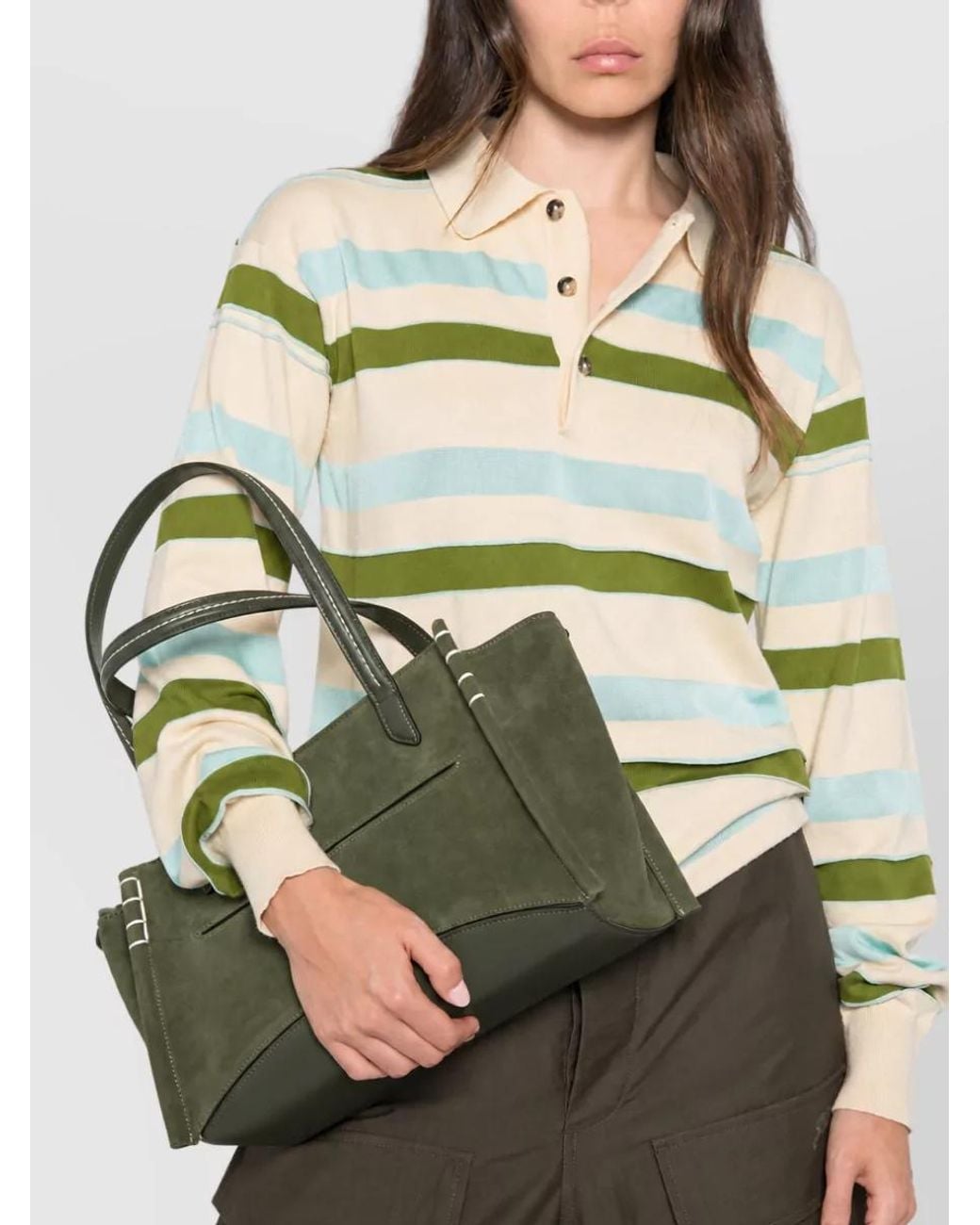 J.W. Anderson Green Loafer Bag Suede Shoulder Bag
