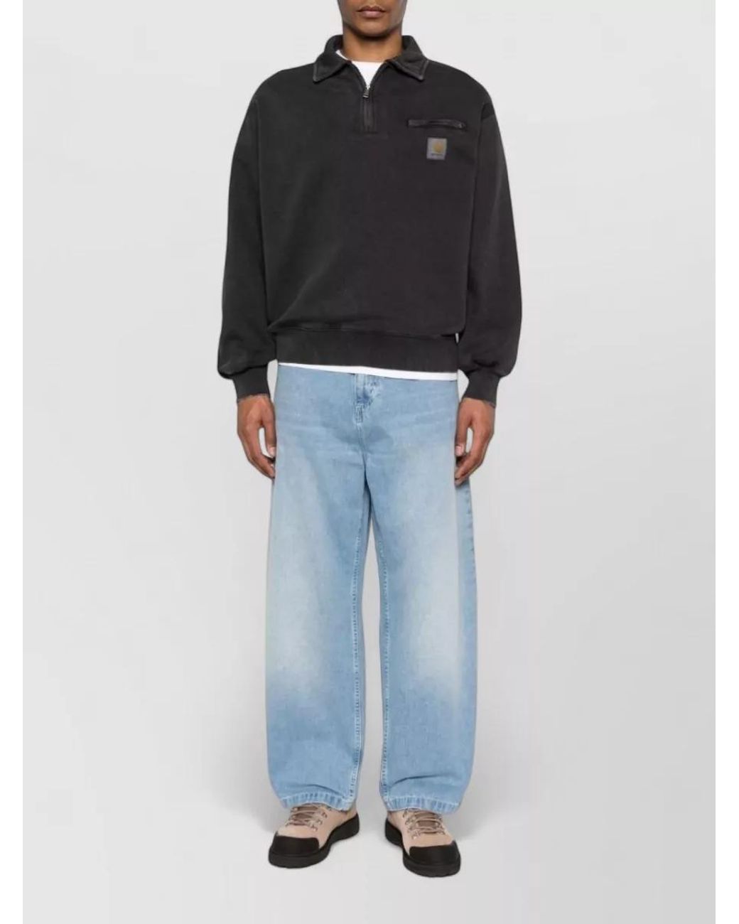Carhartt Blue Denim Wide-Leg Loose-Fit Trousers for men
