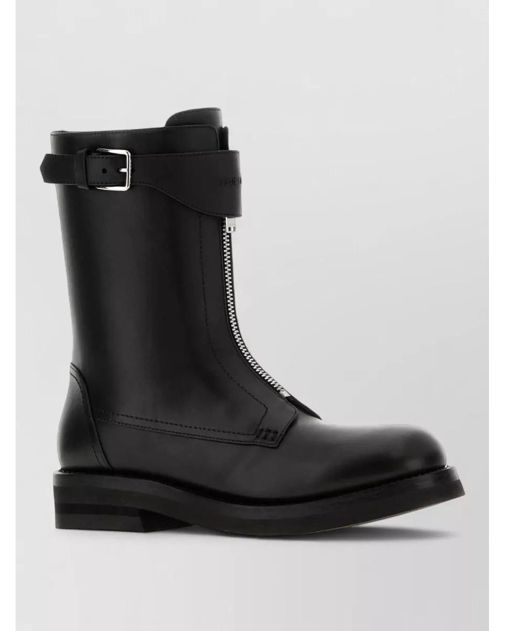 McQueen Black Leather Boots for men