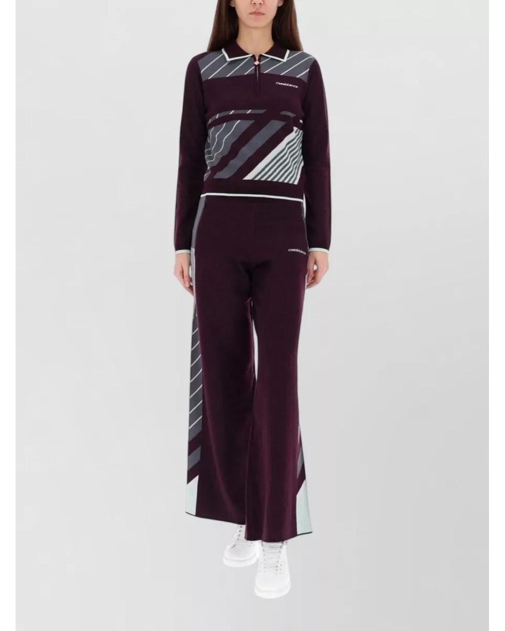 Casablanca Purple Merino Wool Knitted Trousers