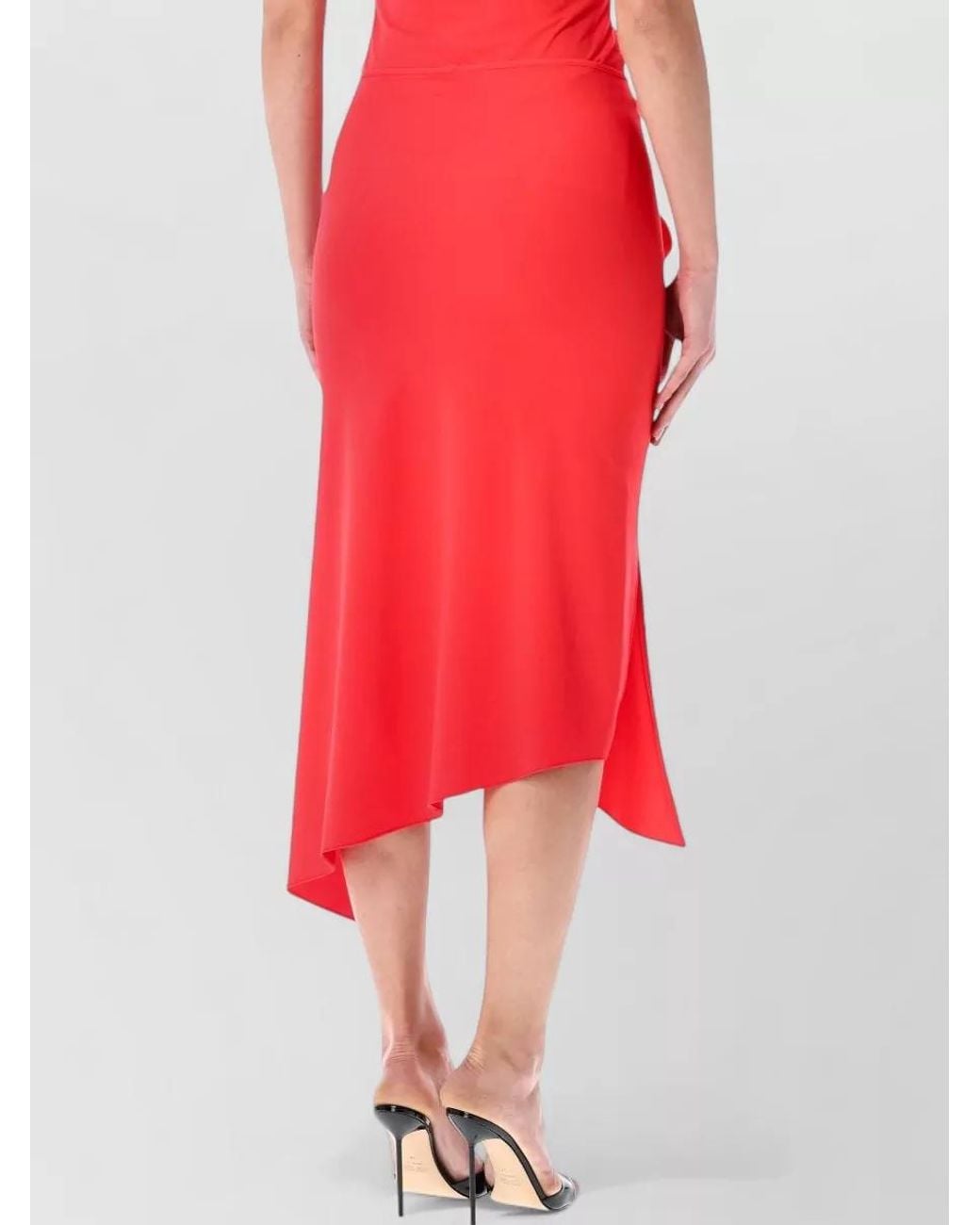 Coperni Red Asymmetric Draped Skirt