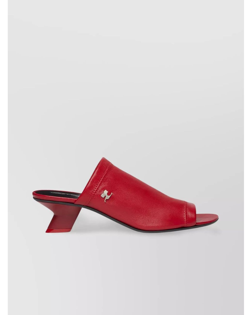 Courreges Red Leather Wet Stretch Mules