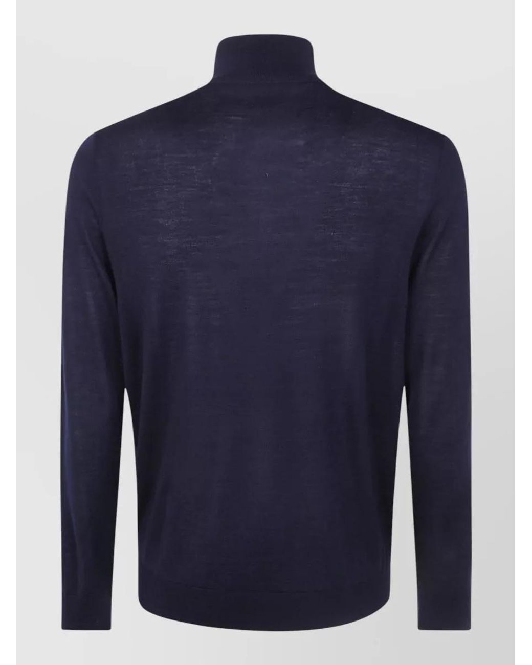 Paul Smith Blue Wool High-Neck Ribbed Zip Cardigan for men
