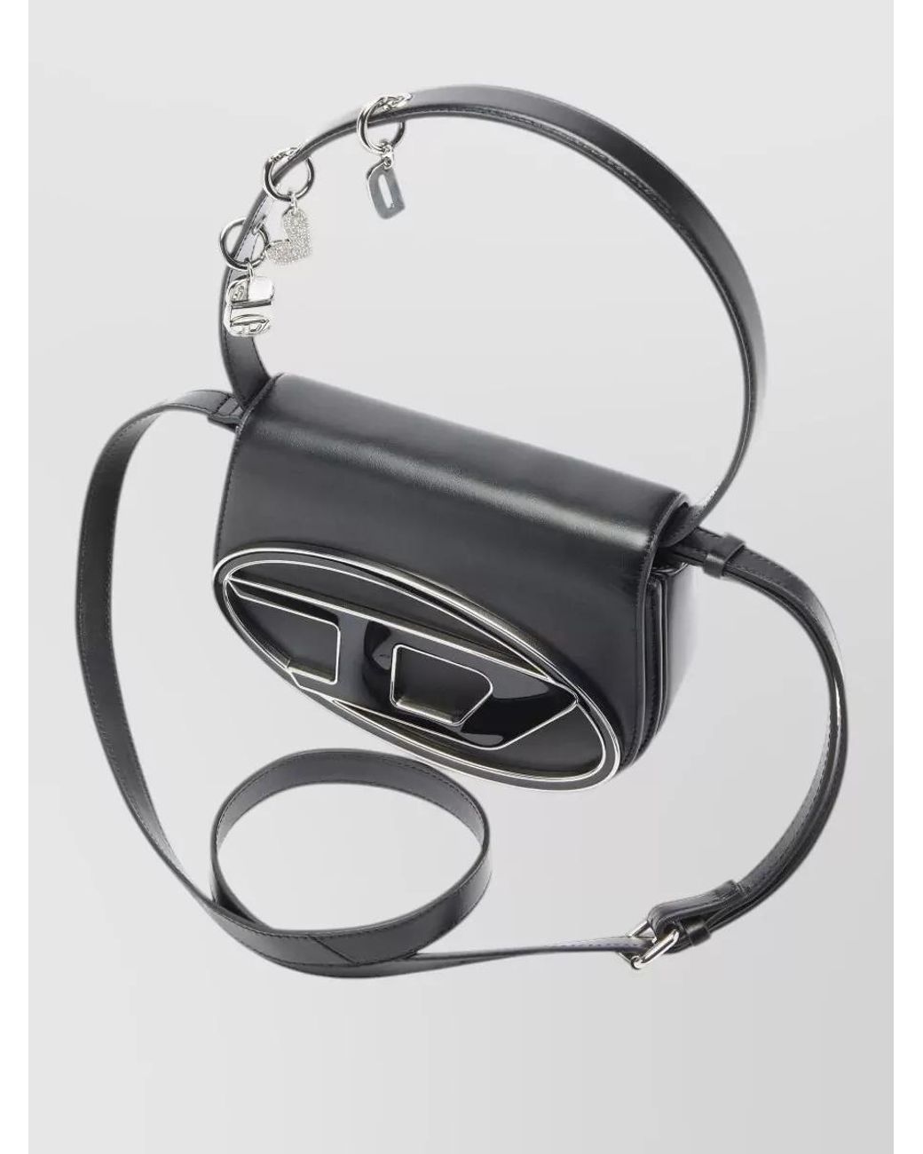 DIESEL Black 1Dr Leather Crossbody Bag