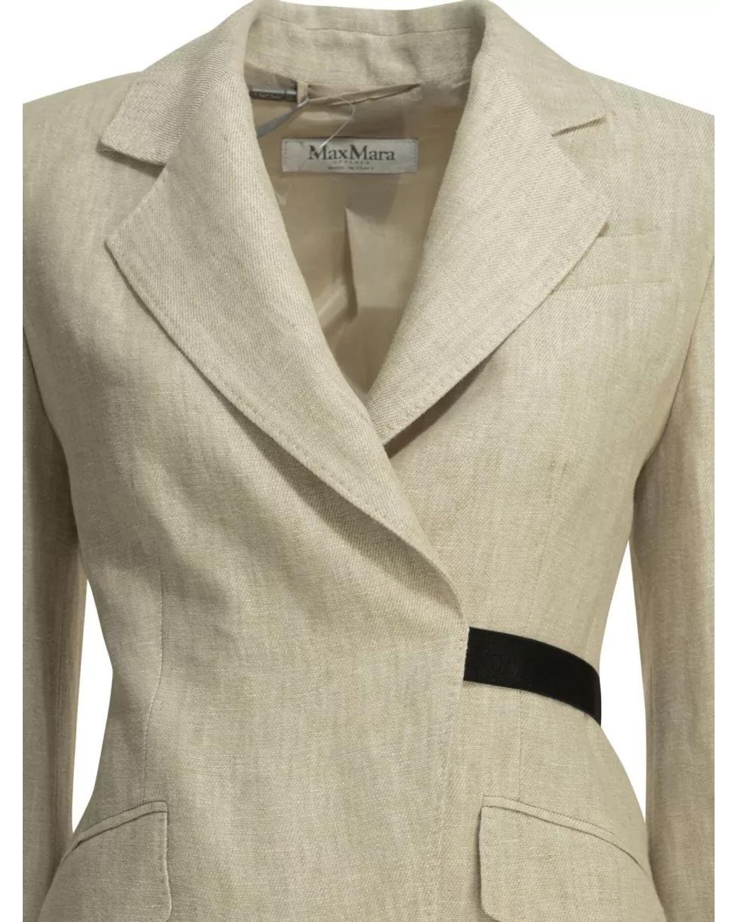 Max Mara Natural Linen Double-Breasted Blazer