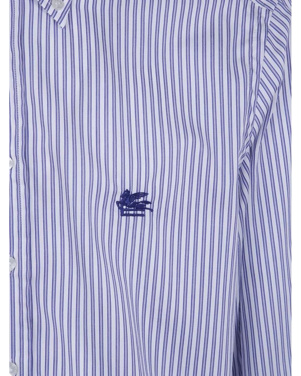 Etro Blue Cotton Classic Shirt for men