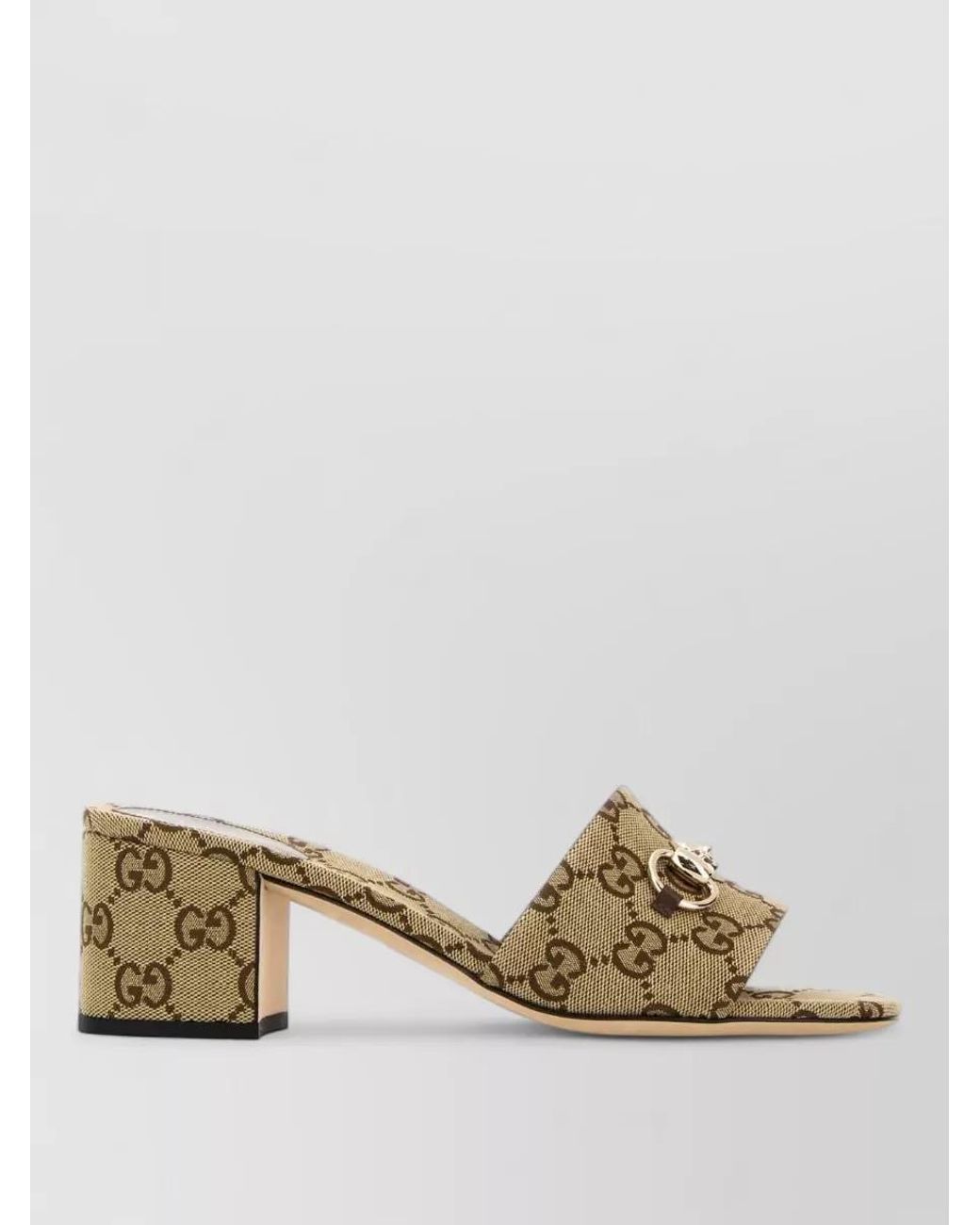 Gucci Natural Logo Fabric Mules