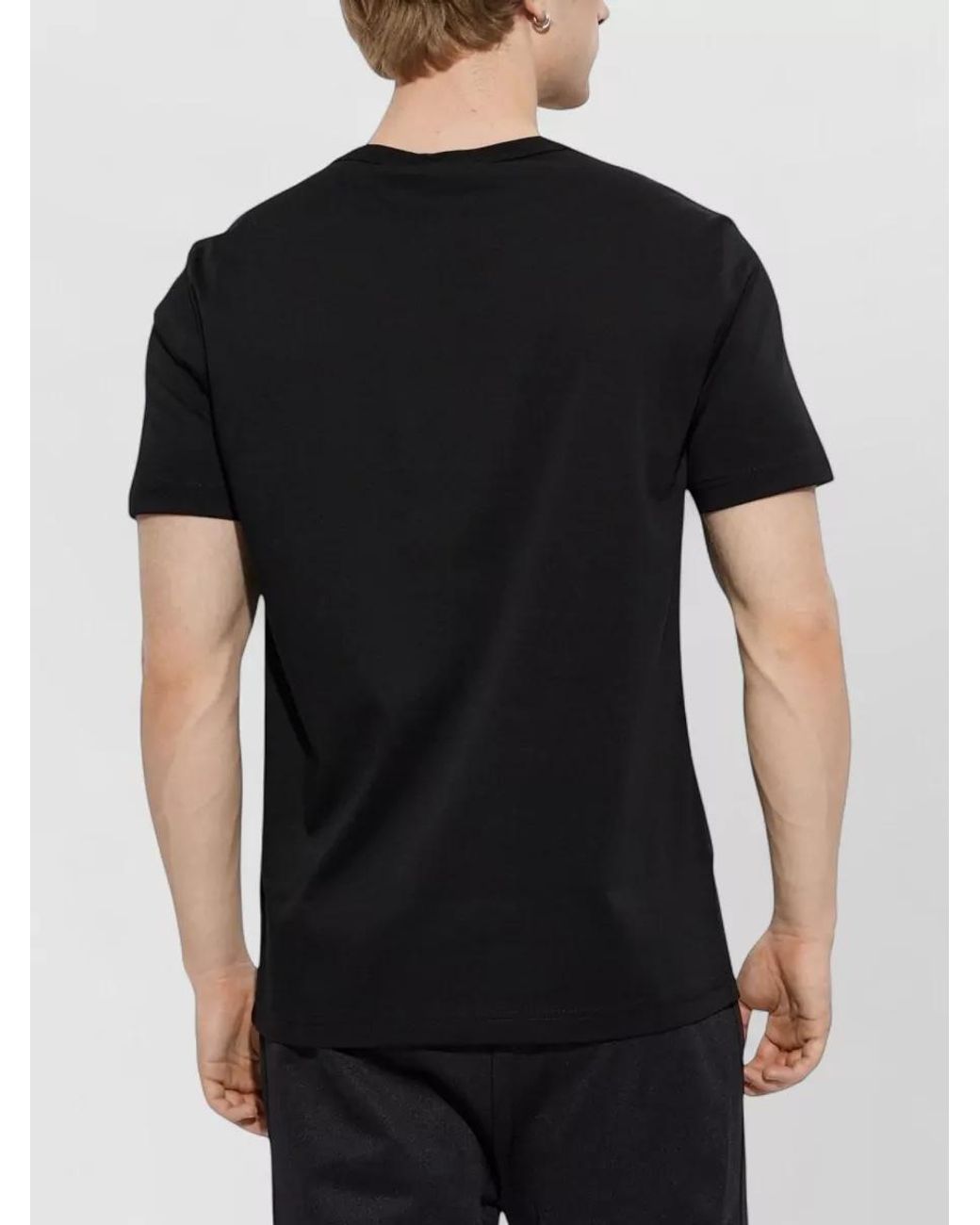 DIESEL Black Cotton Logo Patch Crew Neck T-Shirt for men