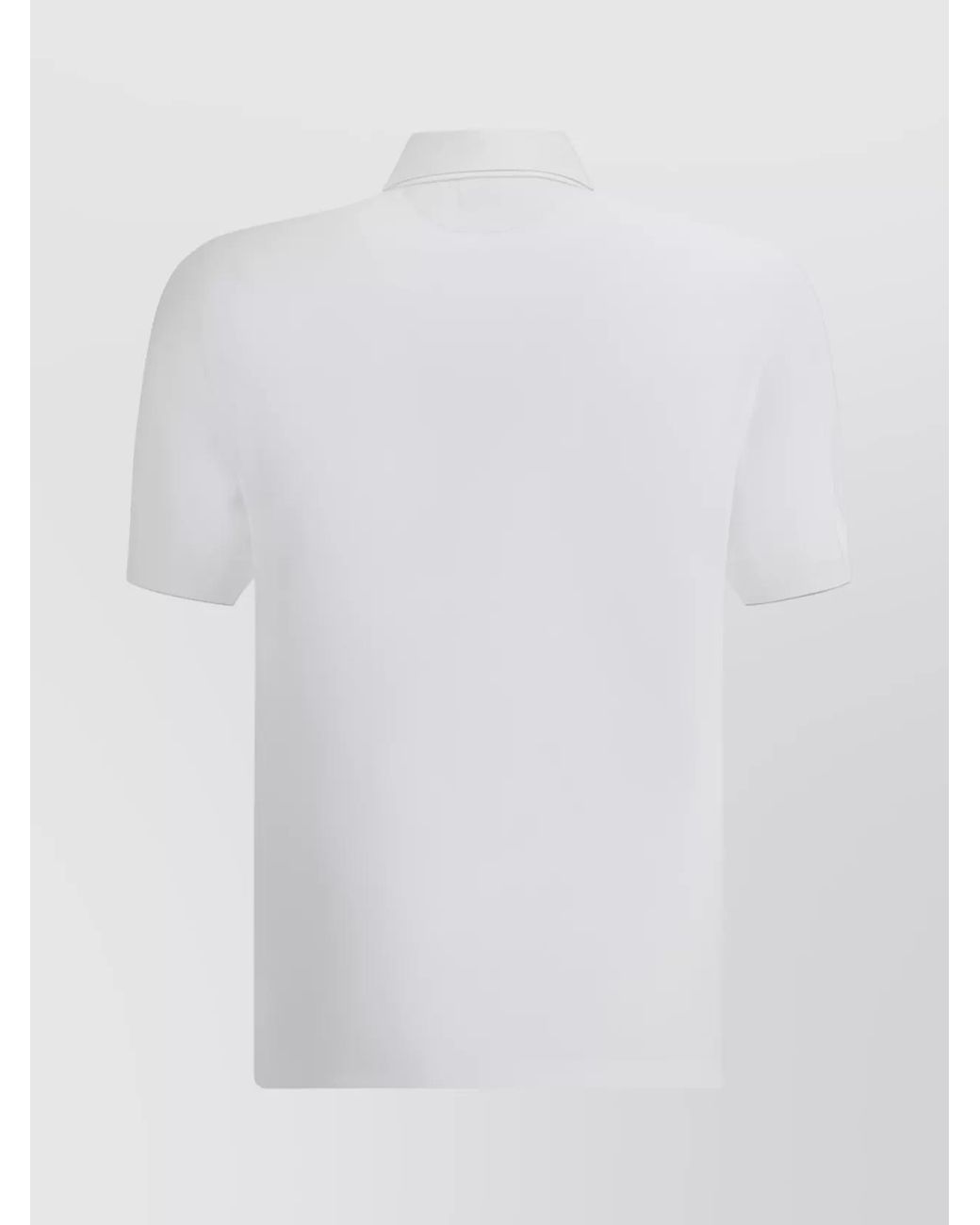 Brunello Cucinelli White Cotton Piqué Short-Sleeve Polo Shirt for men