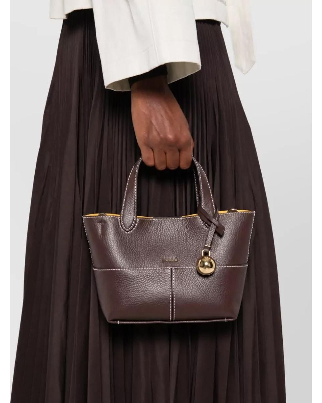 Furla Gray Na Leather Shoulder Bag