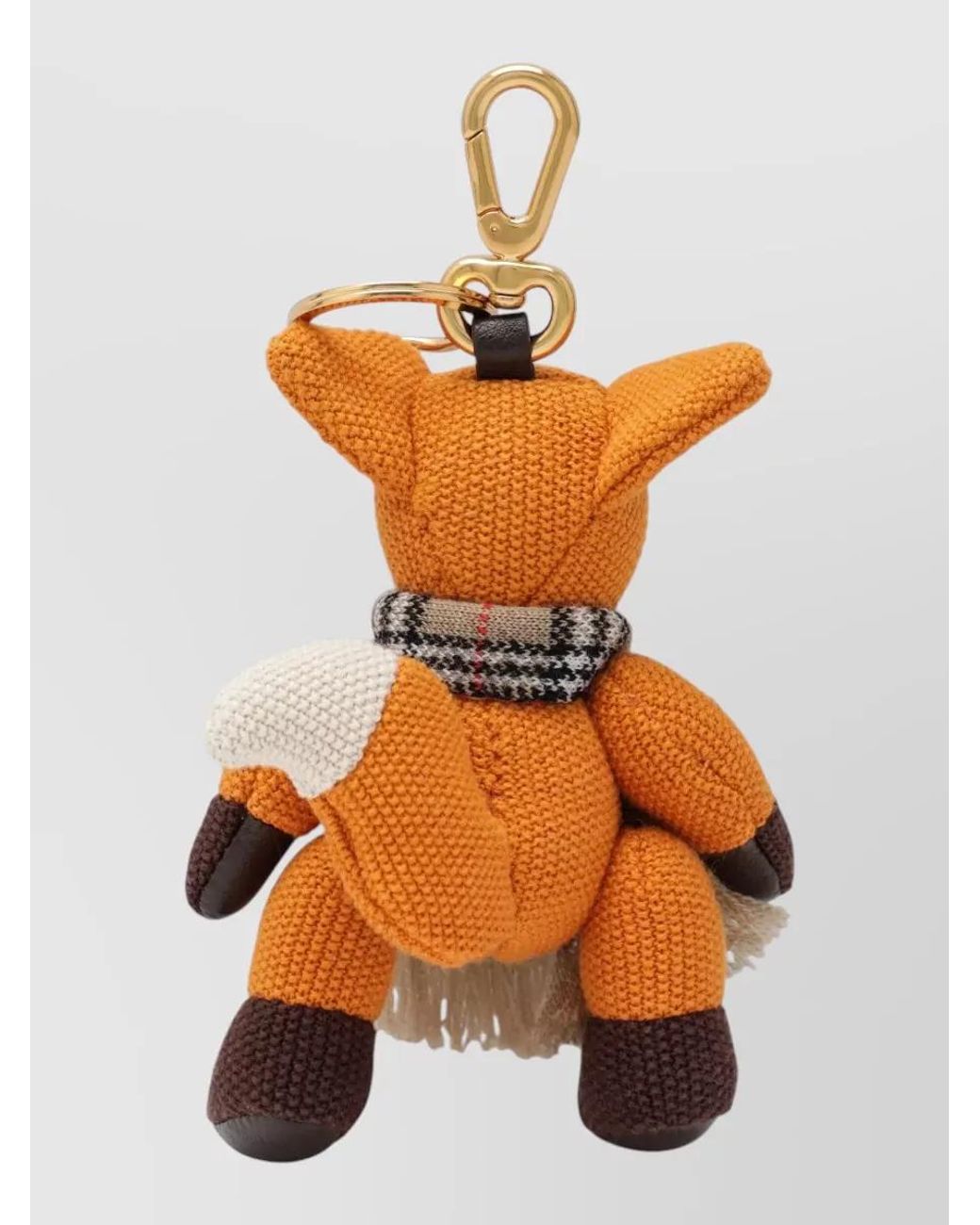 Burberry Multicolor Animal Design Keyring Handcrafted Scarf Detail