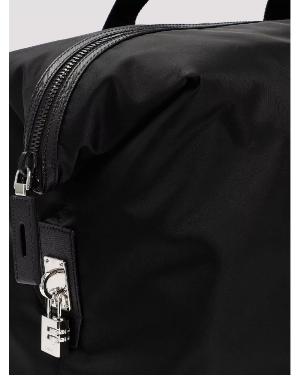 Prada Black Nylon And Leather Duffle Bag for men
