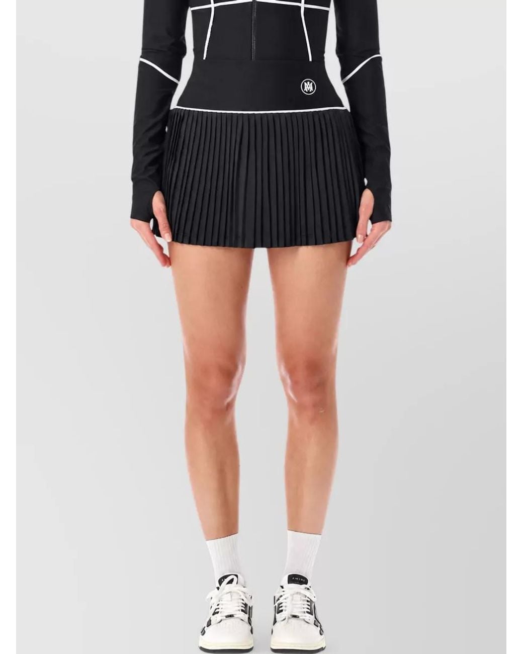 Amiri Black Pleated Mini Skirt