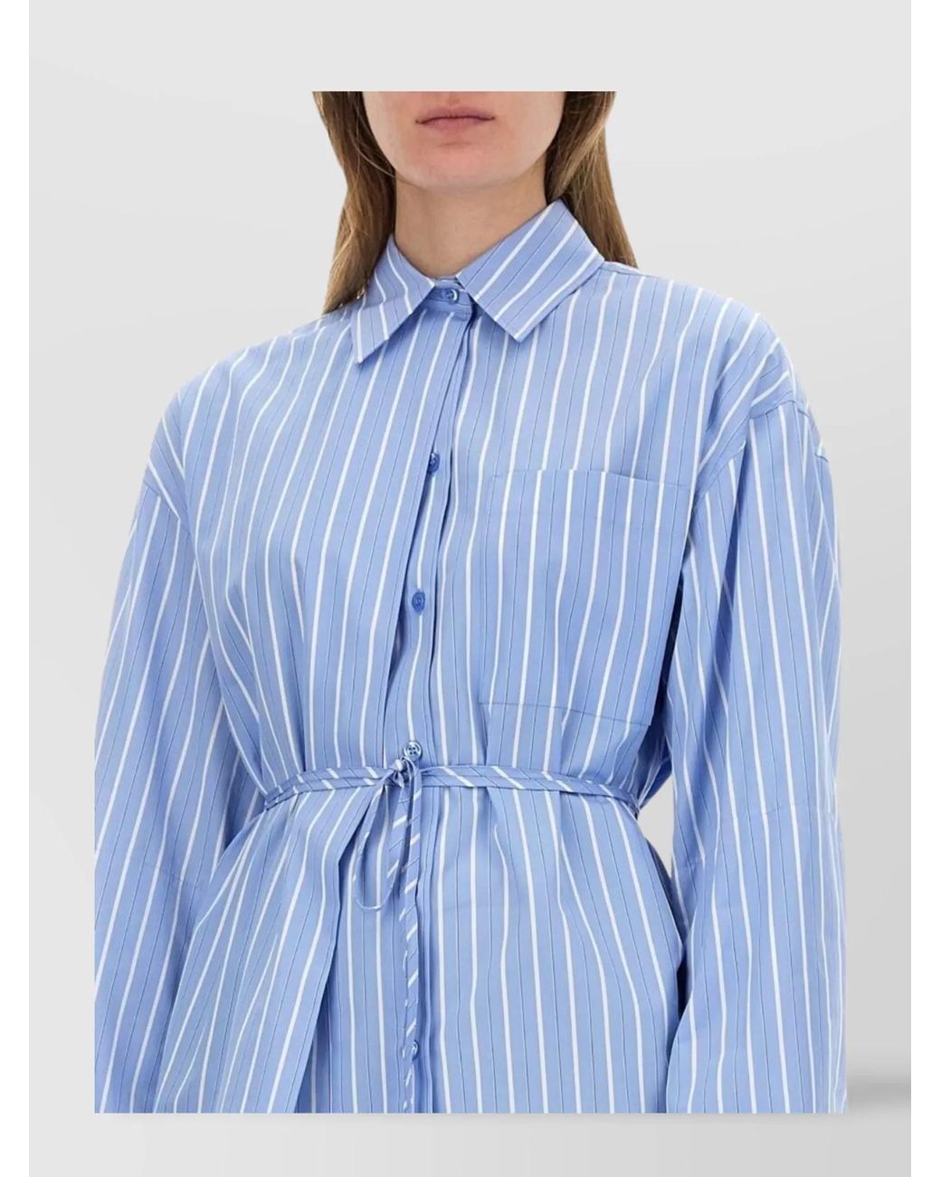 Sportmax Blue Cotton Oversized Shirt