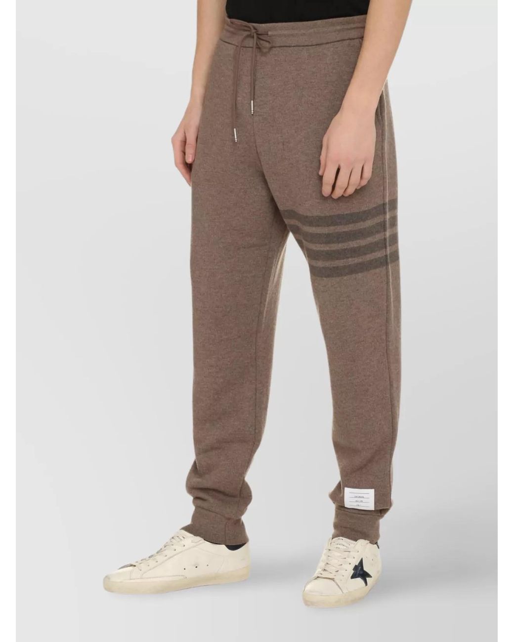 Thom Browne Gray Wool Striped Ribbed Track Pants for men