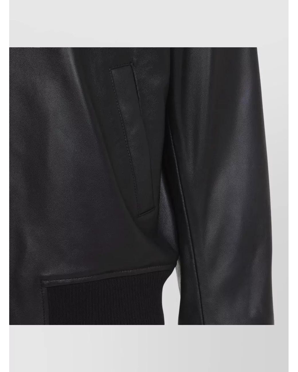 AMI Black Lamb Leather Zipped Jacket for men