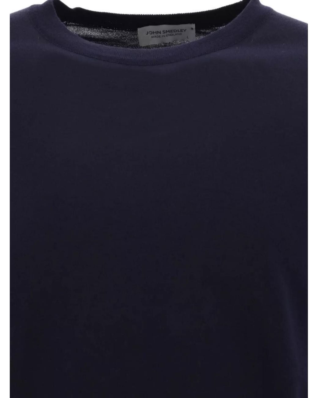 John Smedley Blue Crew Neck Plain Design Short Sleeves for men