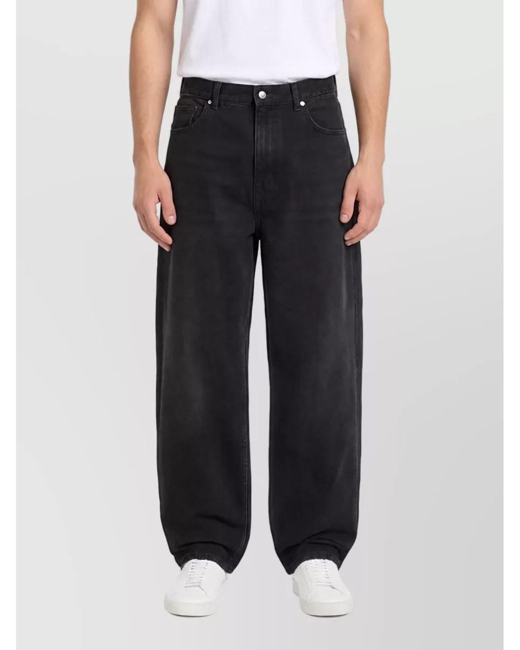 Stone Island Black Denim Mid-Rise Straight-Leg Jeans for men