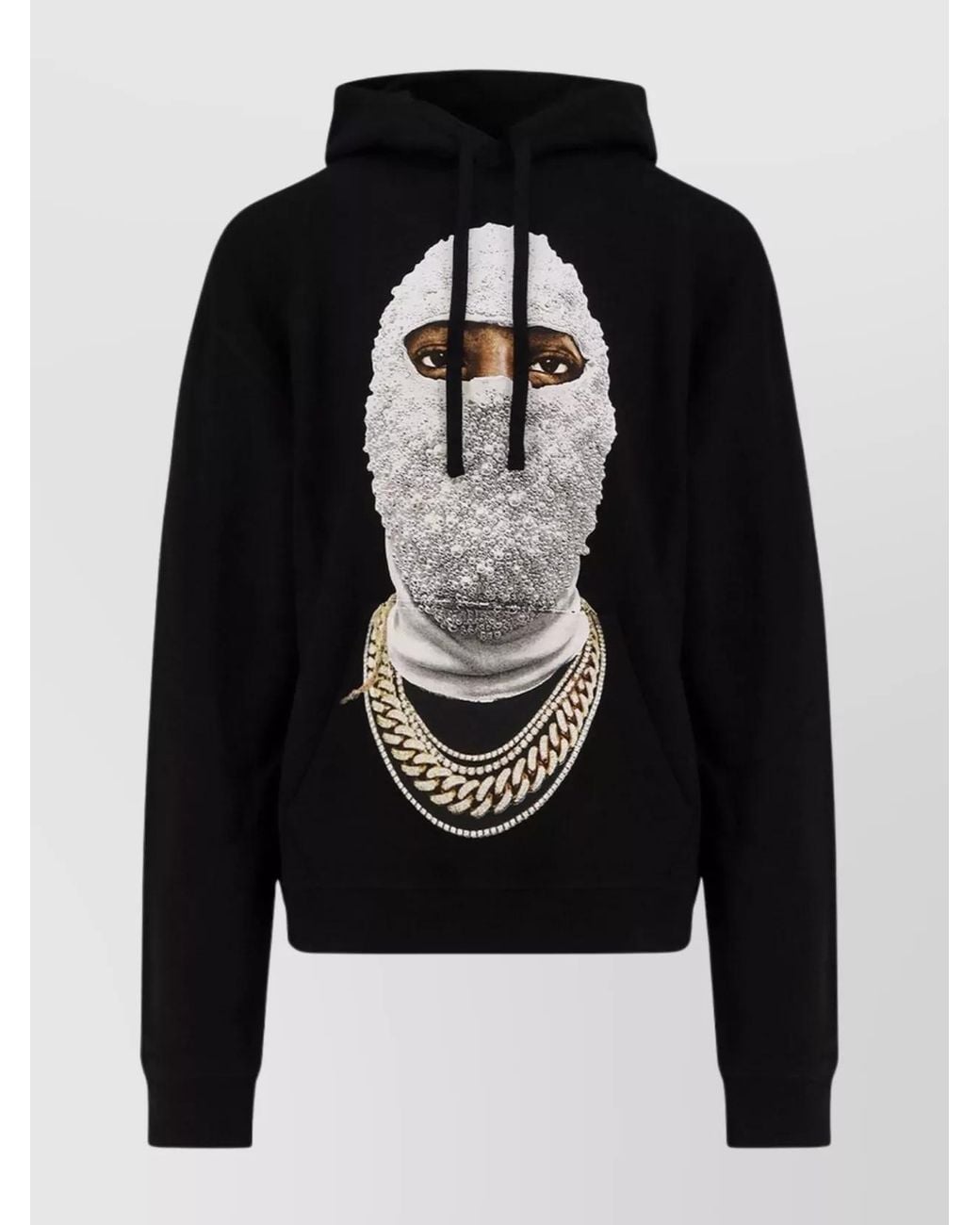 Ih Nom Uh Nit Black Cotton Printed Hoodie for men