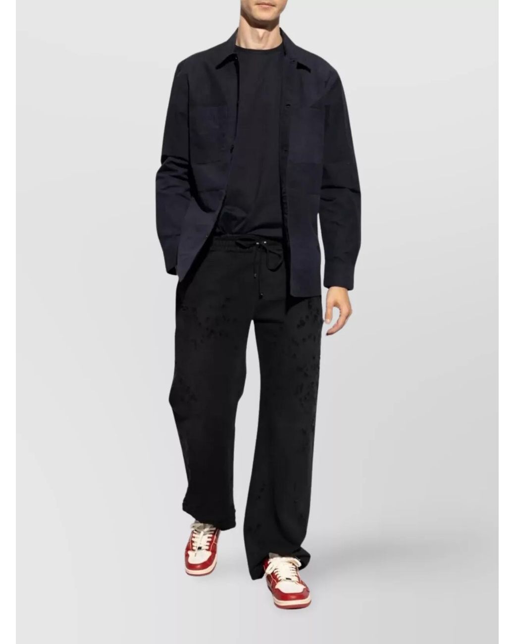 Amiri Blue Embroidered Straight Sweatpants for men