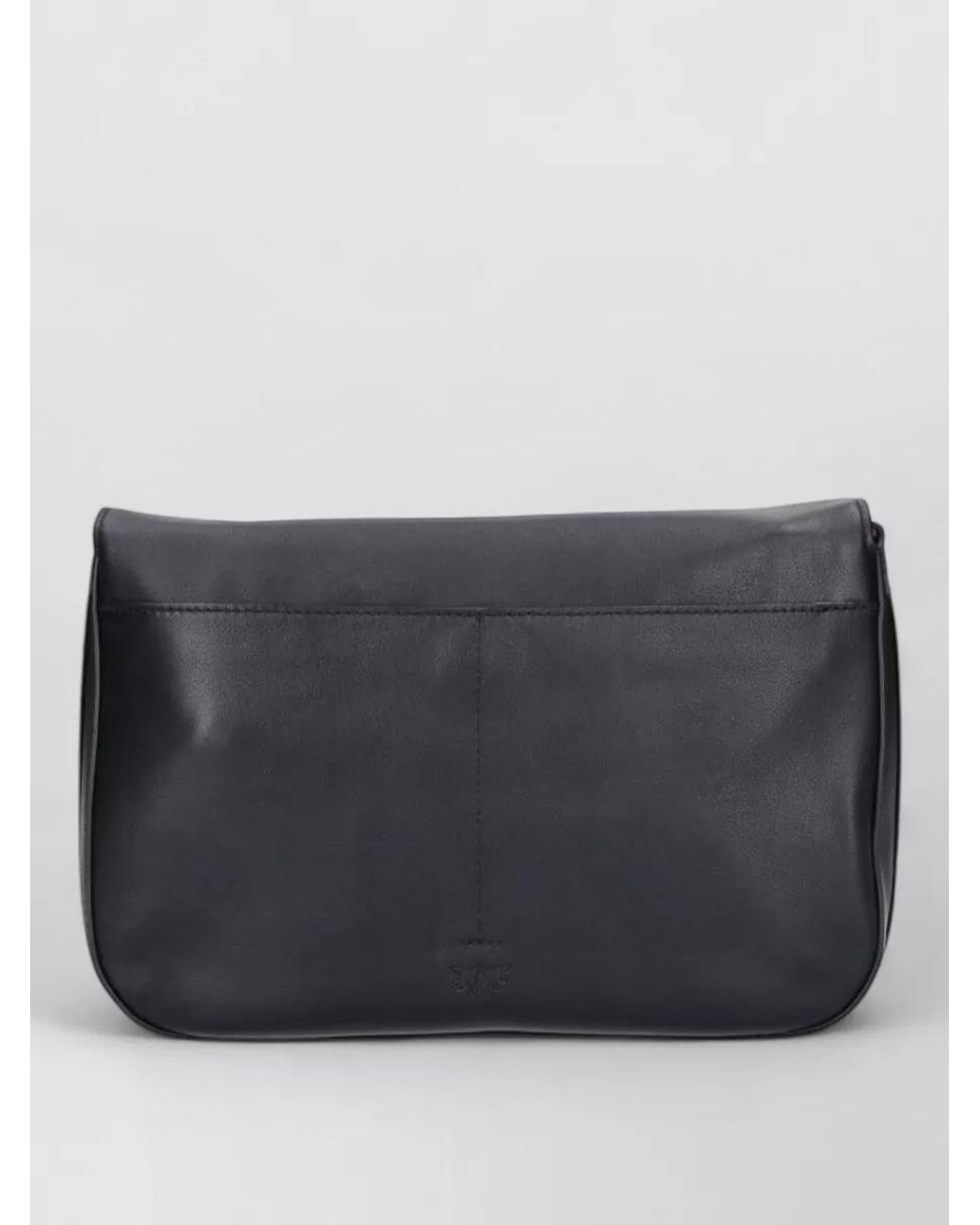 Pinko Gray Love Bag Leather Clutch Bag