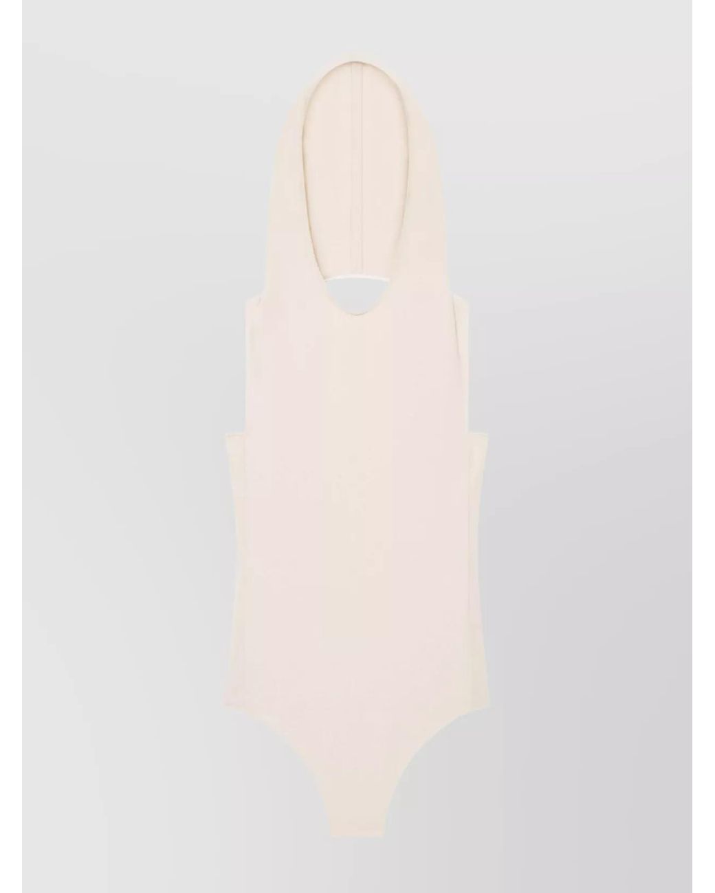 Courreges White Hooded Halterneck Sleeveless Bodysuit