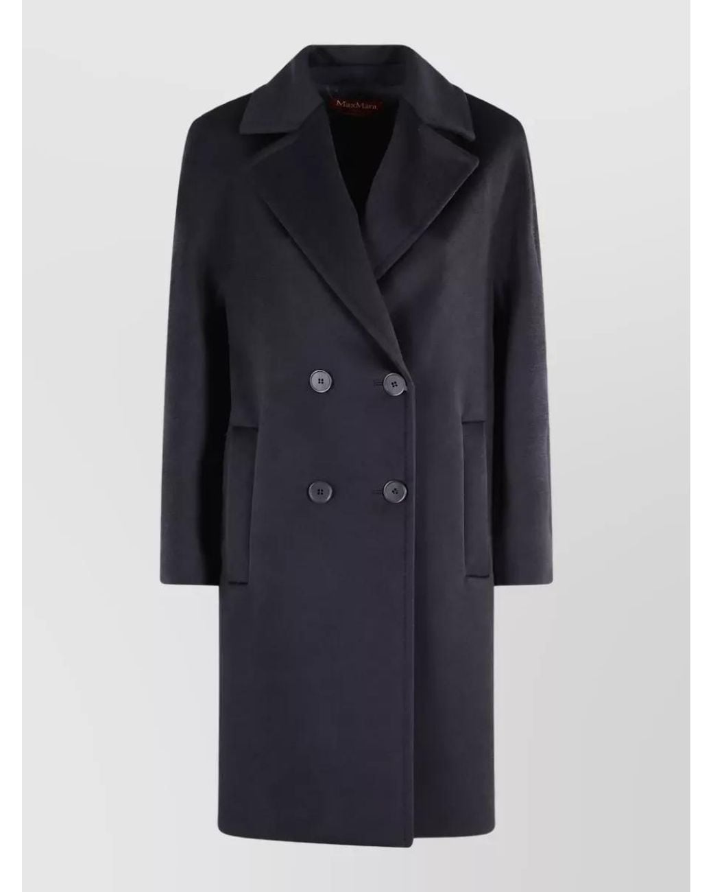 Max Mara Blue Wool Double-Breasted Fitted Jacket