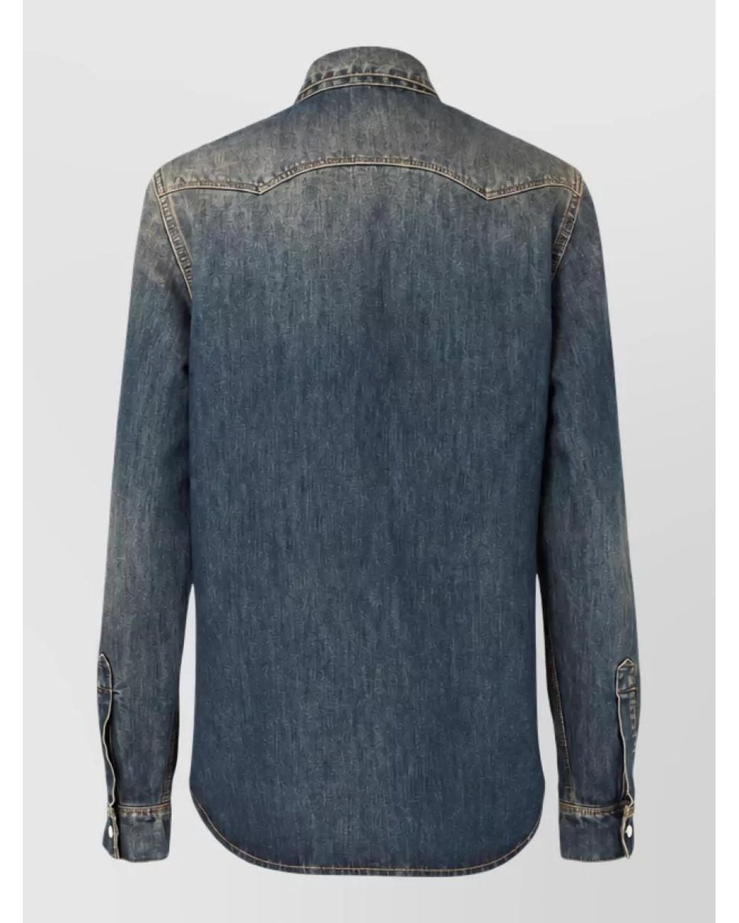 Fendi Blue Denim Western Shirt