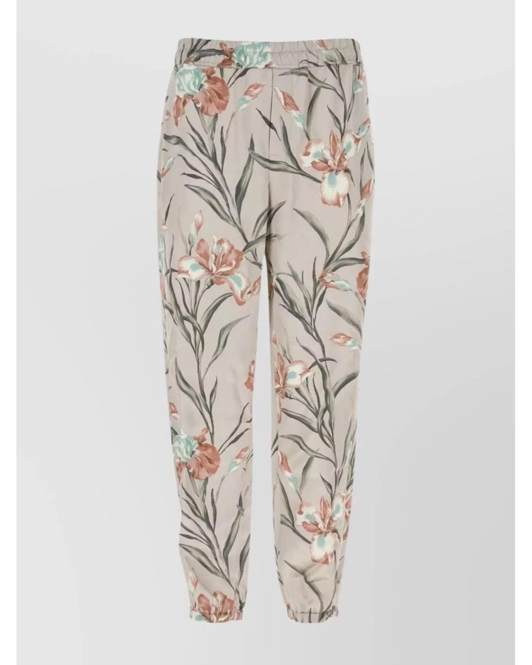 Saint Laurent White Printed Satin Track Pants for men