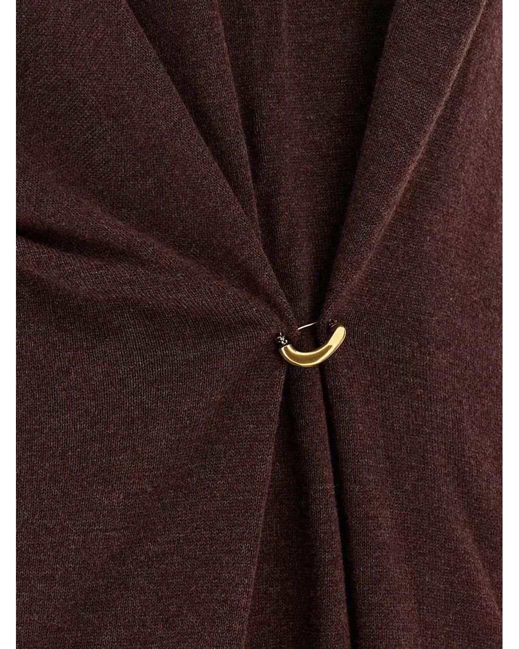 Isabel Marant Brown Viscose Wool V-Neck Long-Sleeve Sweater