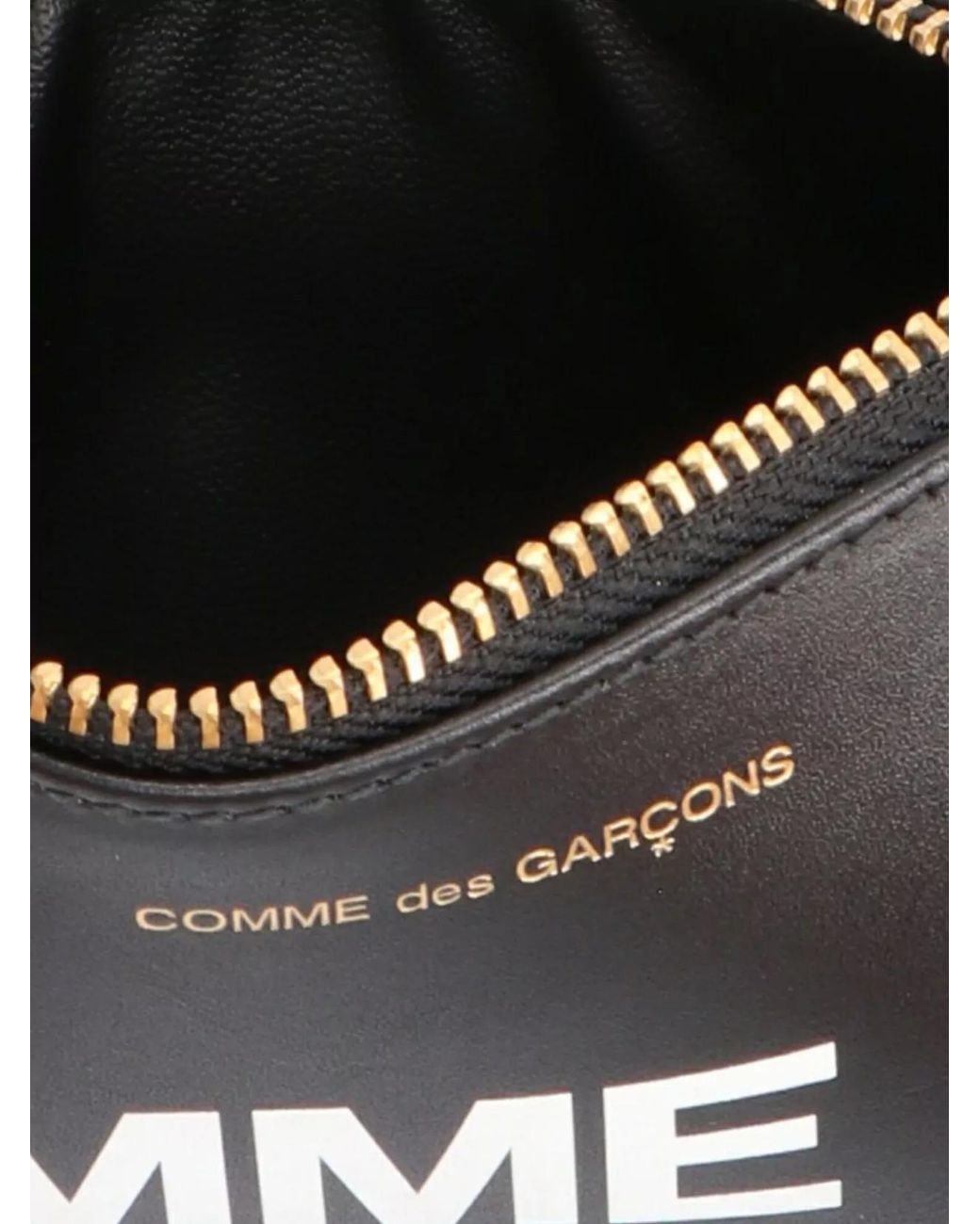 Comme des Garçons Black Leather Logo-Print Cardholder