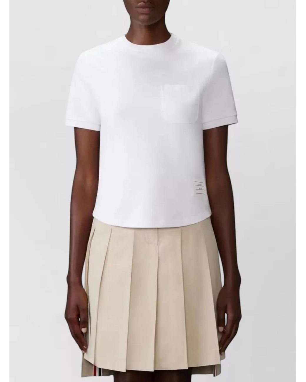 Thom Browne White Cotton Short-Sleeve T-Shirt