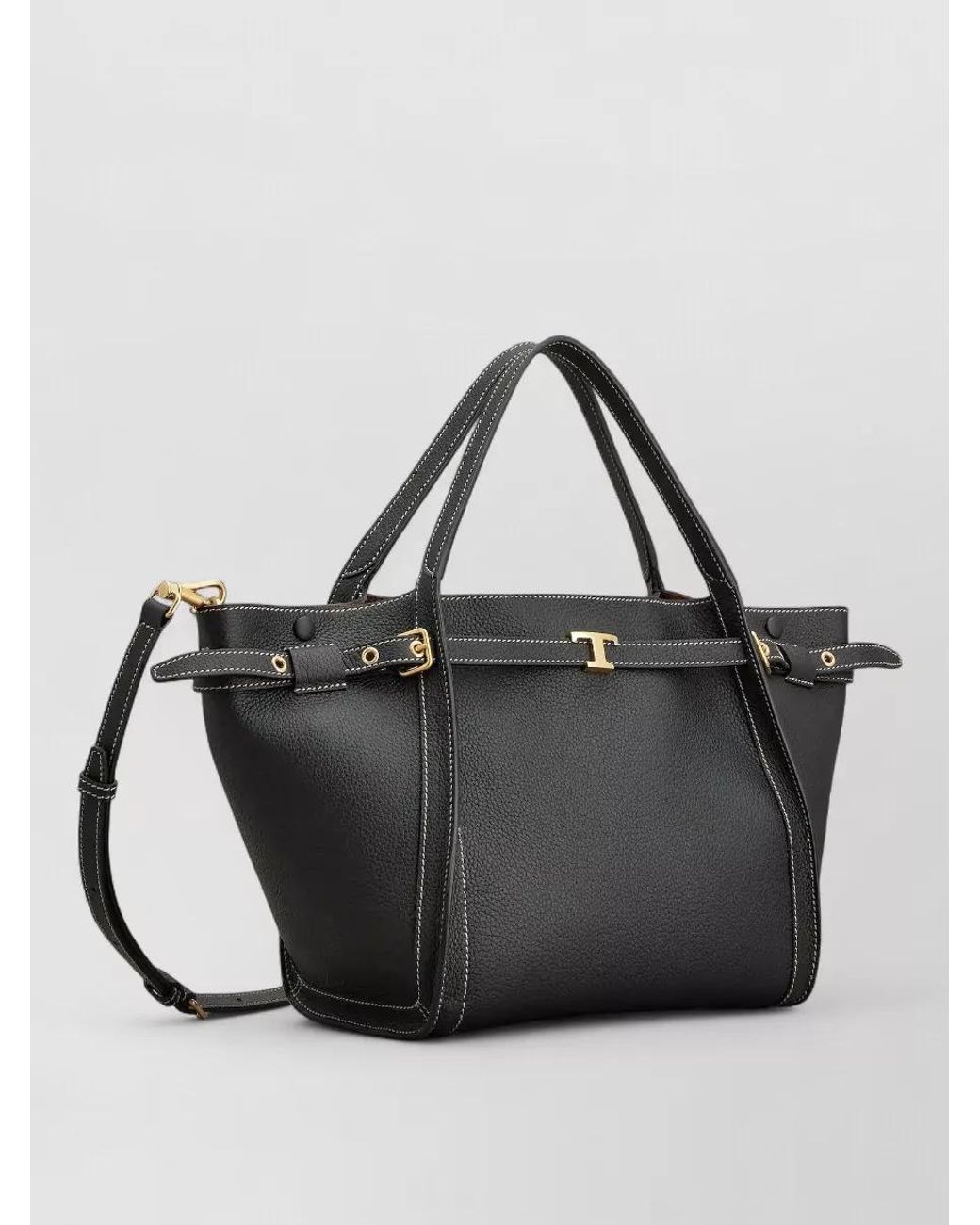 Tod's Black T Timeless Small Leather Tote Bag