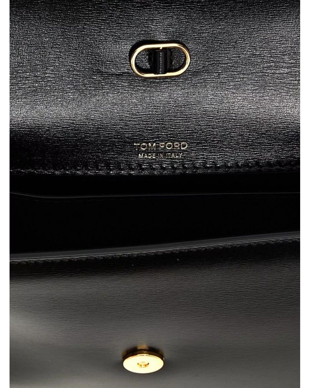 Tom Ford Black Padlock Small Leather Shoulder Bag
