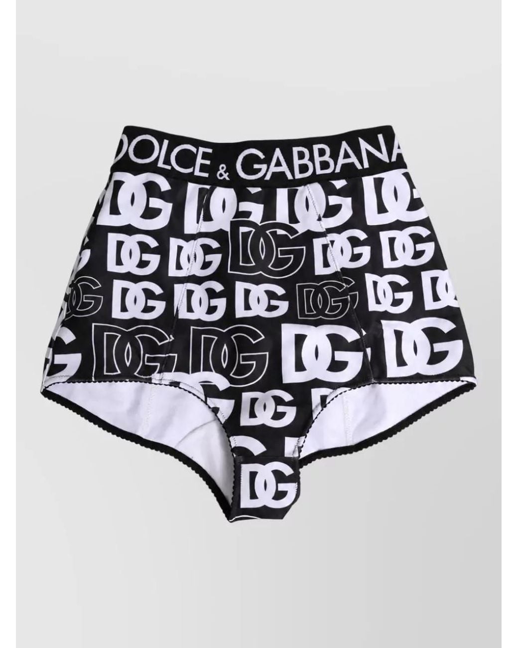 Dolce & Gabbana Black Logo Waistband Short Shorts