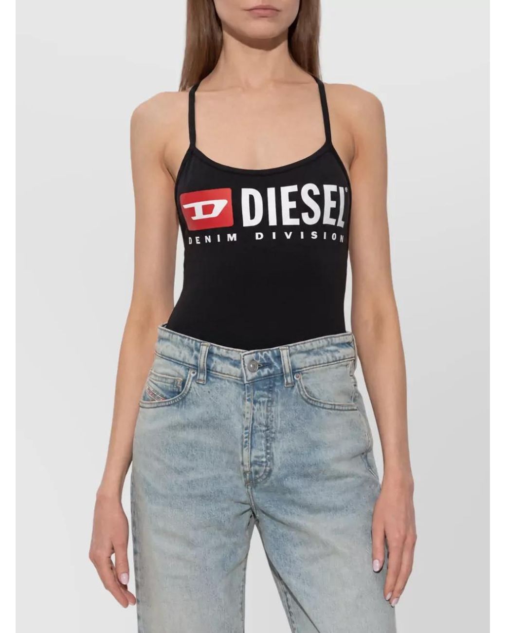 DIESEL Black Logo-Print Bodysuit