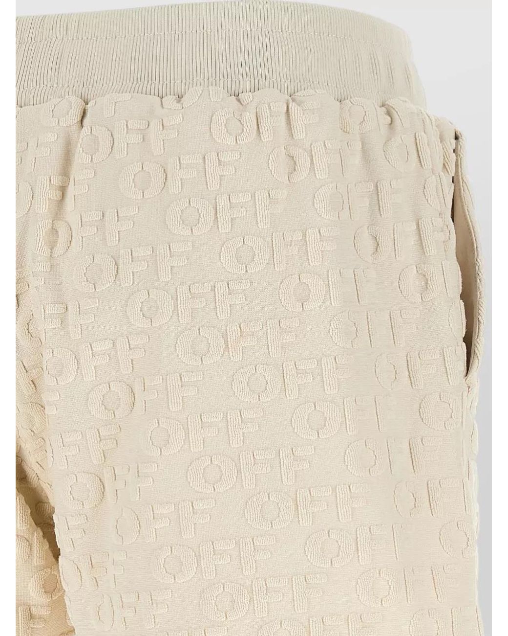 Off-White c/o Virgil Abloh Natural Cotton Jacquard Terry Relaxed-Fit Shorts
