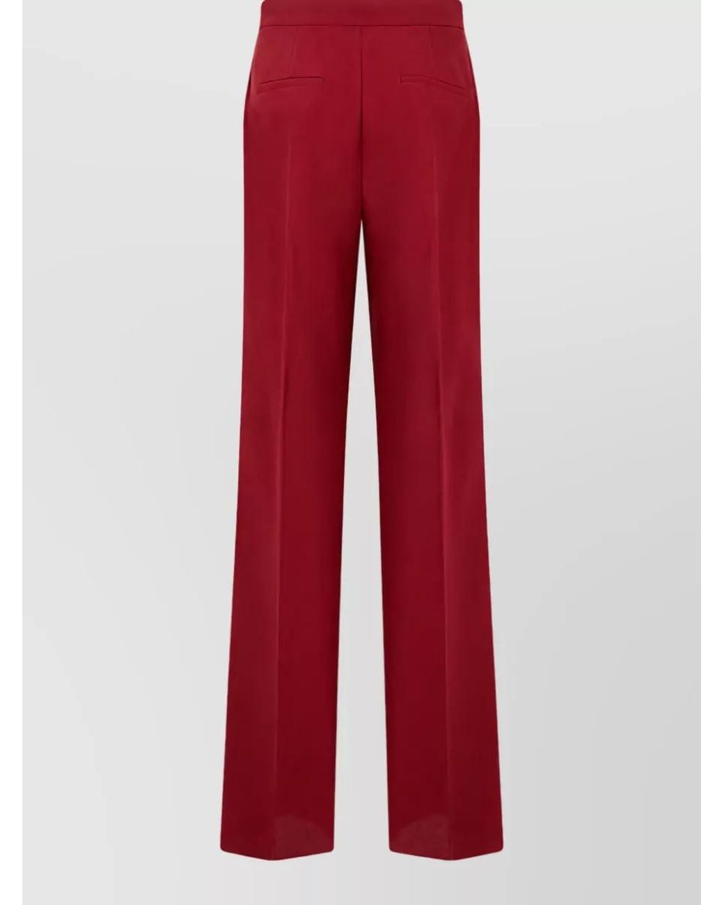 Max Mara Red High-Rise Wide-Leg Trousers