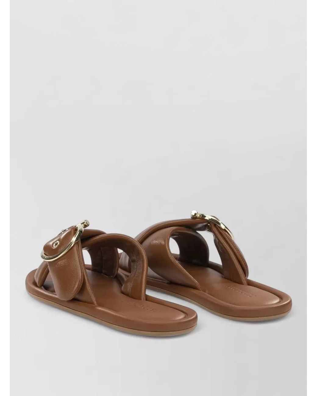 Ferragamo Brown Leather Elyzia Slides