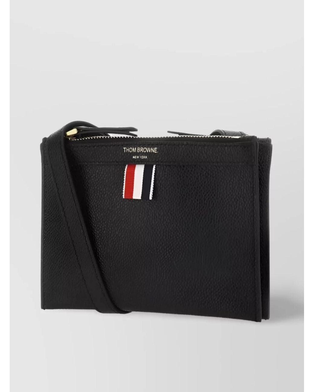 Thom Browne Black Leather Mini Crossbody Bag
