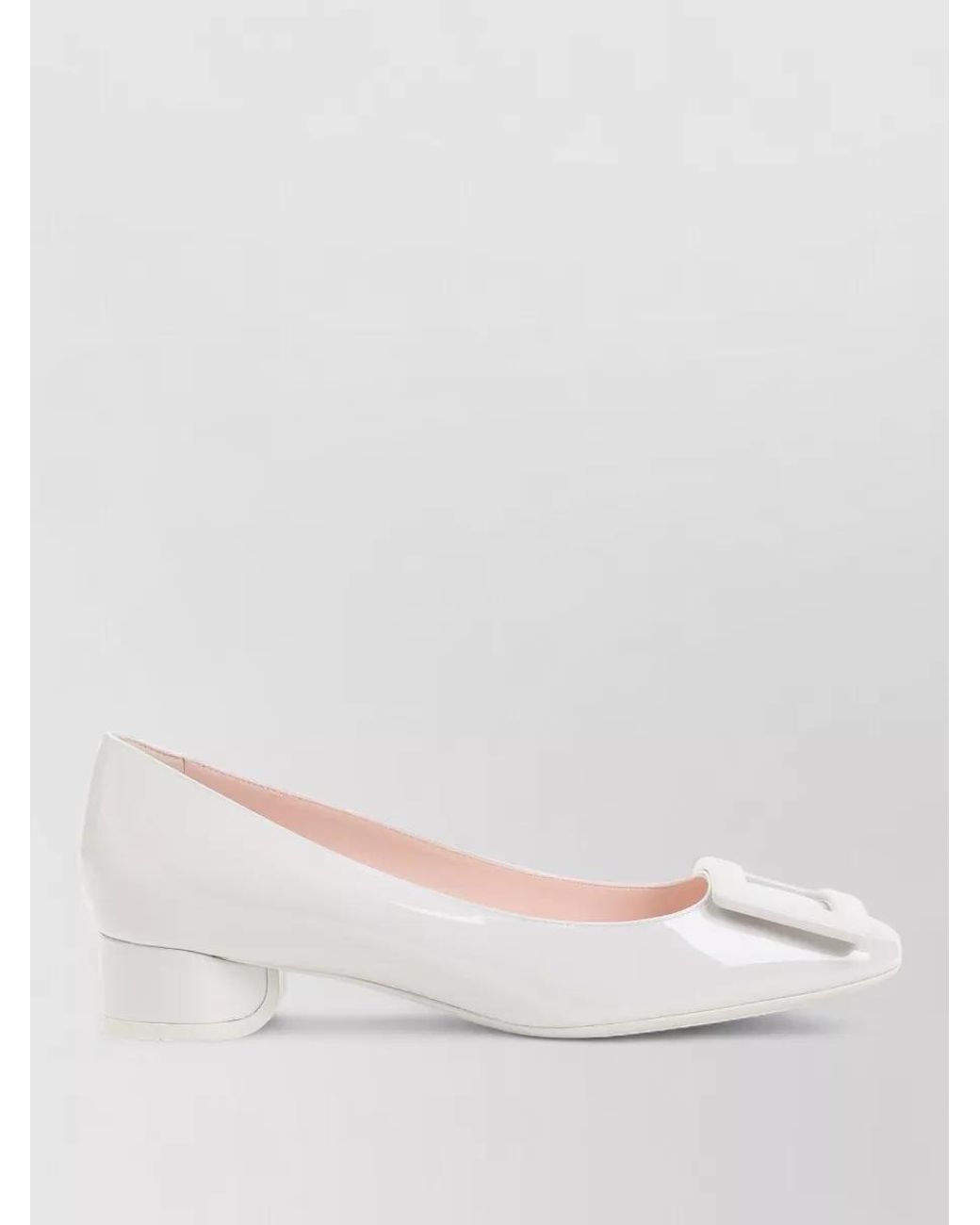 Roger Vivier White Leather Roundy Pumps