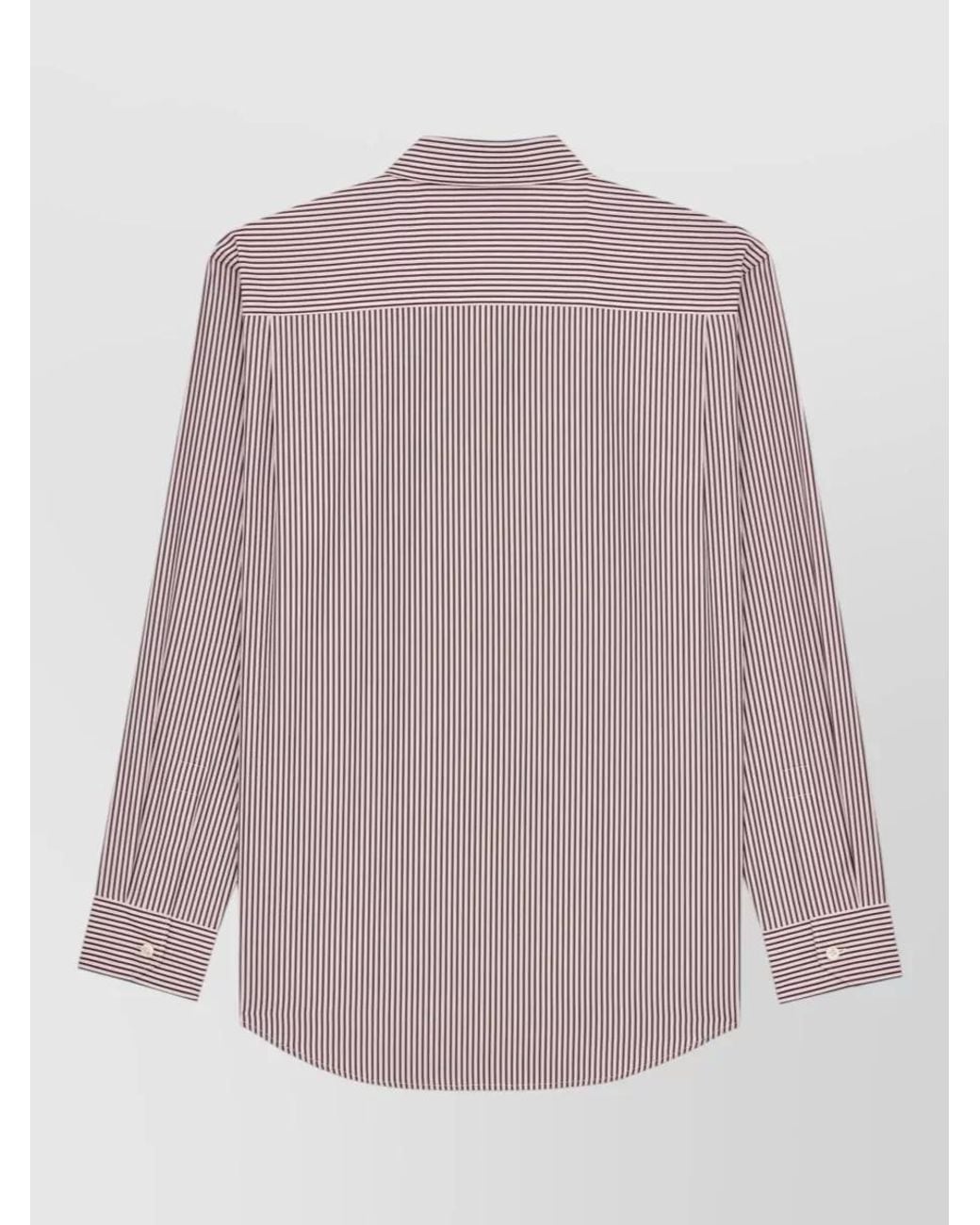 Saint Laurent Purple Striped Cotton Poplin Shirt for men