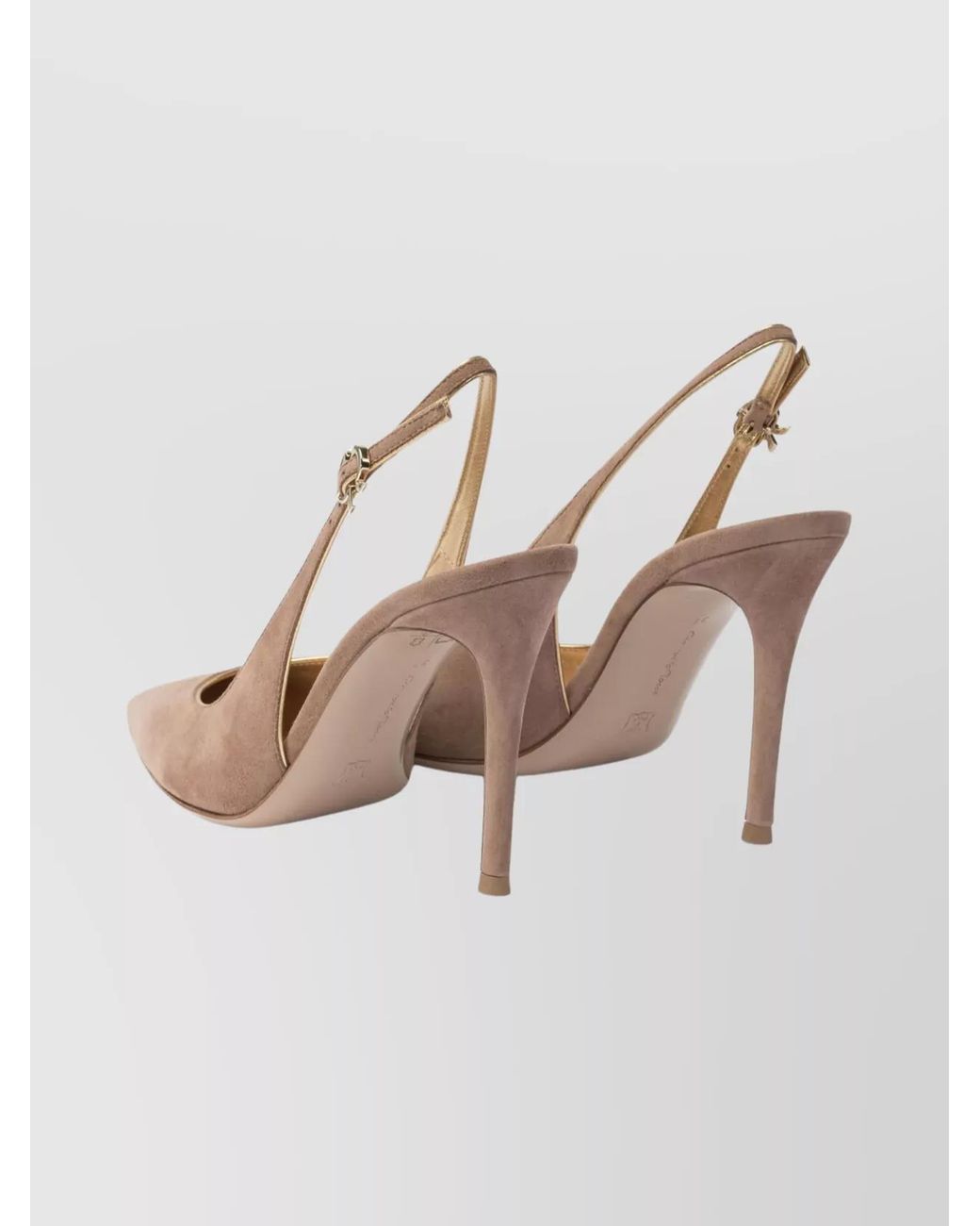 Gianvito Rossi Natural Suede Leather Slingback Sandals 100 Mm