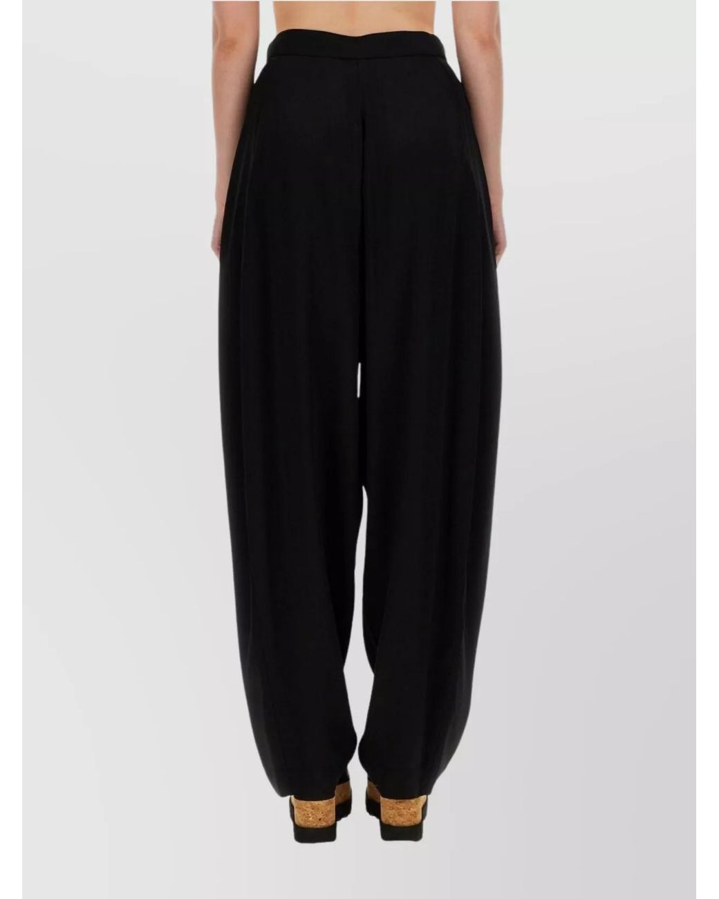 Stella McCartney Black High-Rise Wide-Leg Trousers