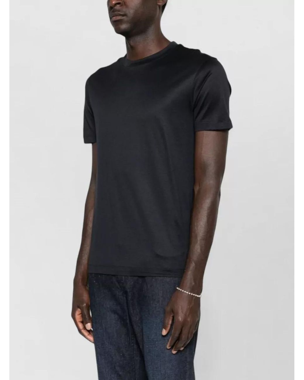 Emporio Armani Black Crew Neck Short-Sleeve T-Shirt for men