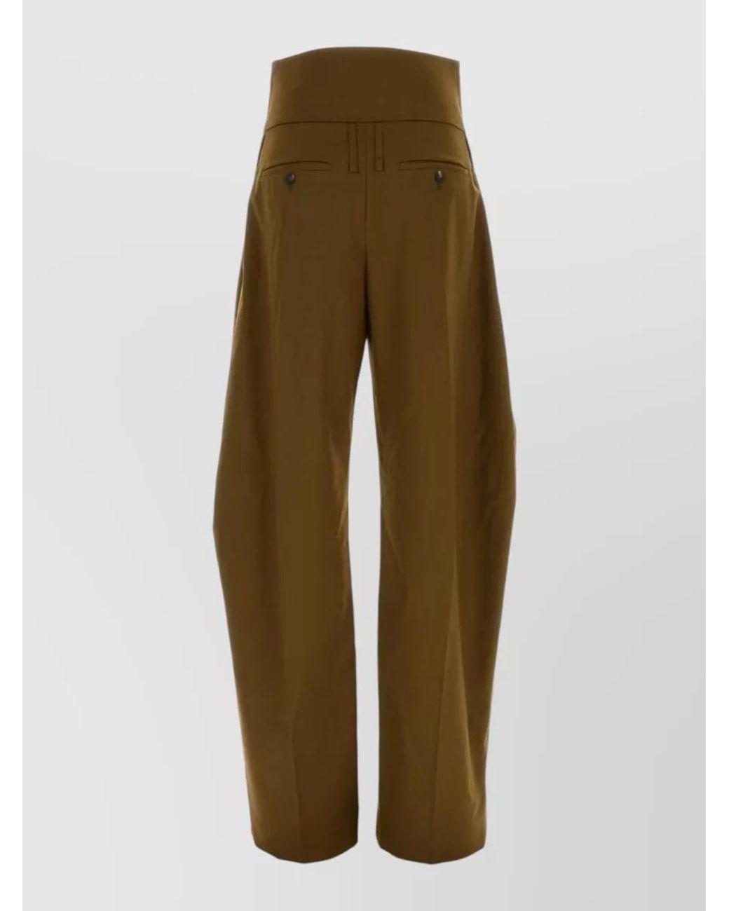 Ferragamo Green Cashmere Blend Wide Leg Trousers