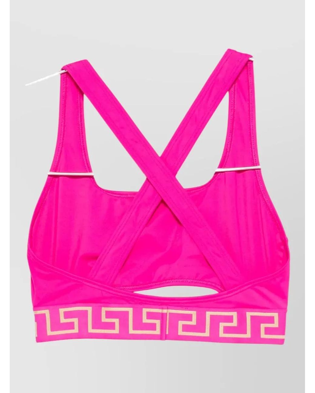 Versace Pink Logo Bikini Top